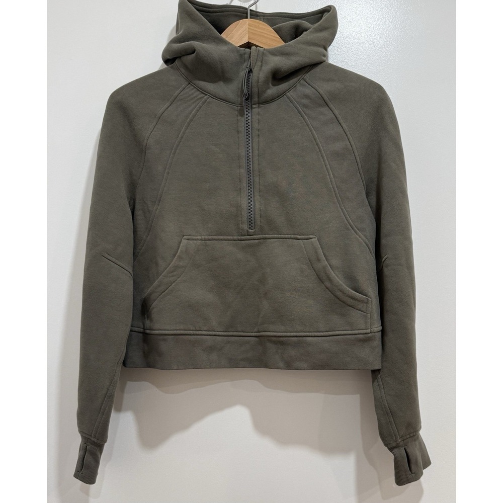Lululemon Scuba Oversized 1/2 Zip Hoodie‎ Olive Women's XS/S
